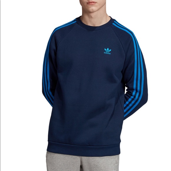 Adidas Originals Trefoil Blue Pullover Sweatshirt - Picture 2 of 8